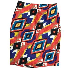 Gracia Pencil Skirt Multicolor Geometric Print Women's‎ S Geometric Pattern NEW